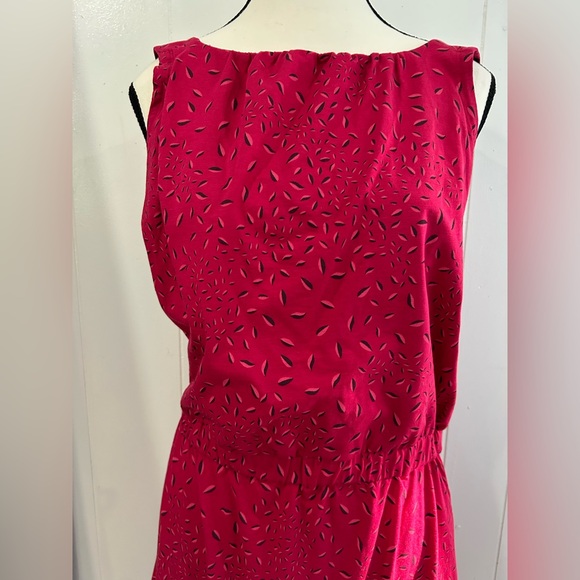 Toad&Co Pink Sheath Mini lead cerise print Dress Scoop Neck Sleeveless M NWT - Picture 7 of 9